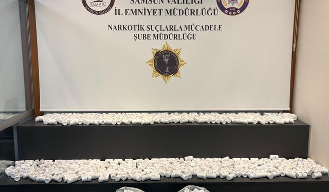 Samsun'da 45 bin sentetik madde hap ele geçirildi