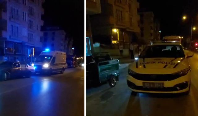 Devrilen motosikletteki yaşlı kadın yaralandı