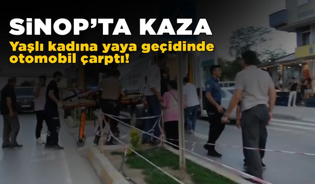 Yaşlı kadına yaya geçinde otomobil çarptı