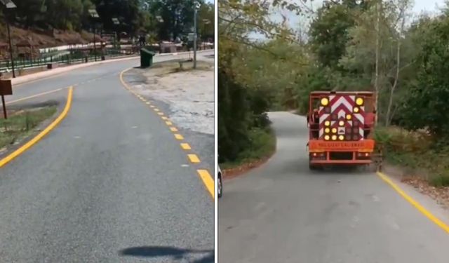 Sinop yollarında çizgileme çalışmaları yapıldı