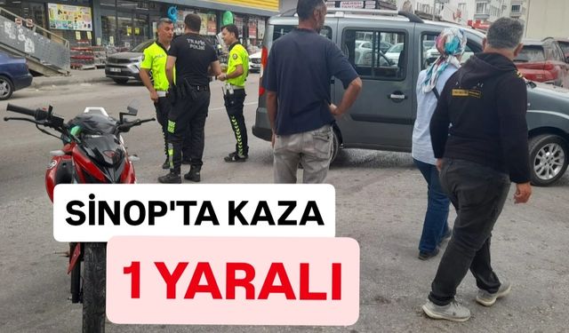 Sinop'ta otomobil ve motosiklet çarpıştı