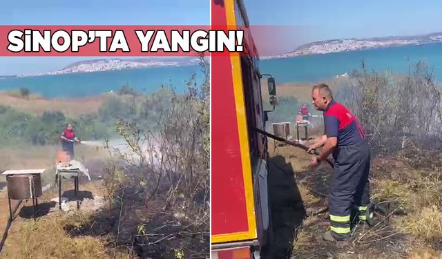 Sinop'ta otluk arazide yangın