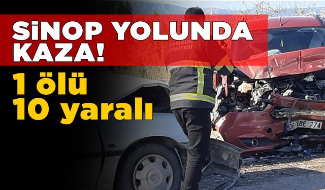 İki araç kafa kafaya çarpıştı: 1 ölü, 10 yaralı