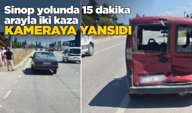 15 dakika arayla iki kaza kameraya yansıdı