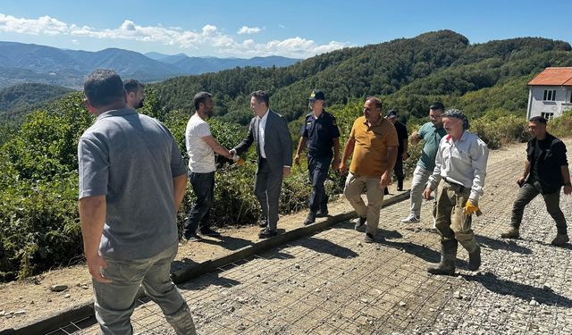 Kaymakam Çelik, imece ile yapılan yolu inceledi