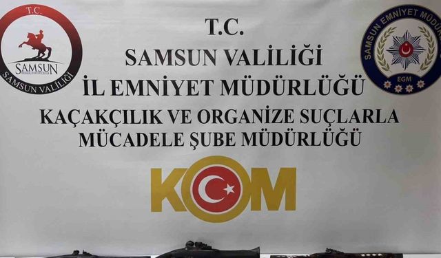 Samsun’da tarihi silahlar ele geçirildi