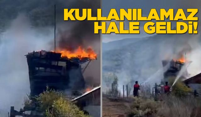 Sinop'ta anız yangını eve sıçradı