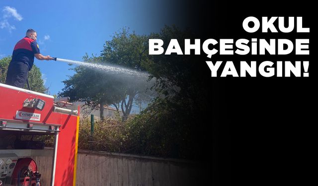Sinop Güzel Sanatlar Lisesi bahçesinde yangın