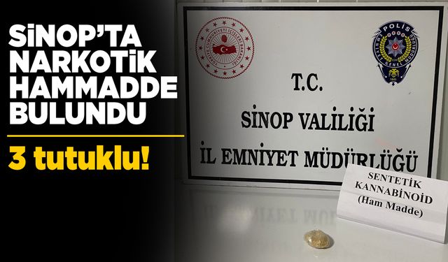 Sinop’ta narkotik operasyonu: 3 kişi tutuklandı