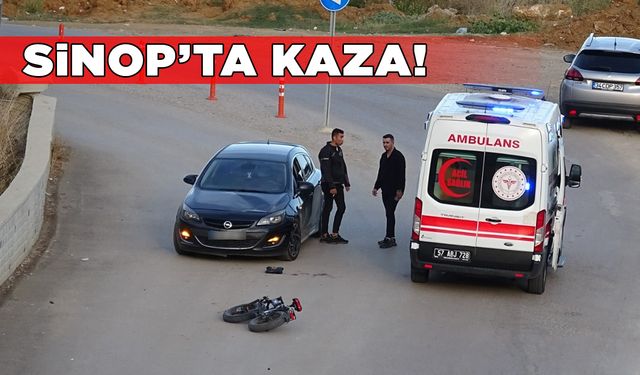 Otomobil ile elektrikli bisiklet çarpıştı