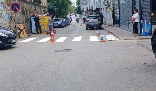 Sinop’ta okul çevresindeki yaya geçitleri yenileniyor