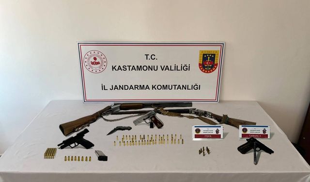 Kastamonu'da ruhsatsız silah operasyonunda 3 zanlı gözaltına alındı