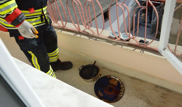 Samsun'da ocakta unutulan tencere ekipleri teyakkuza geçirdi