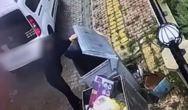 Çöp konteyneri içinde madde teslimatı kameraya yansıdı