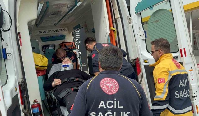 Dolmuş minibüs kaldırıma çarptı: 2 yaralı