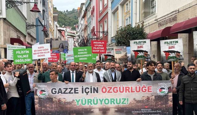 Ordu halkı Gazze için yürüdü