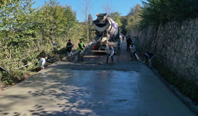 Ordu’da beton yol çalışması