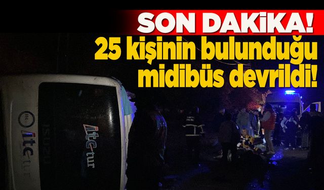 Sinop'tan dönen tur midibüsü kaza yaptı!