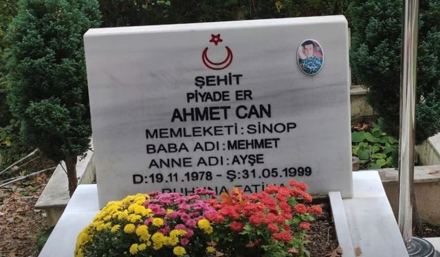 Sinoplu Şehit Ahmet Can'ın mezarı yenilendi