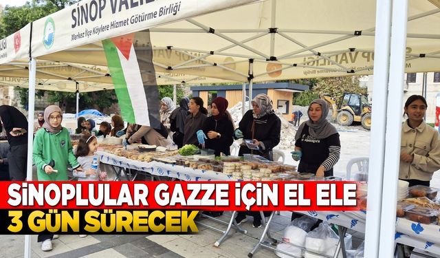 Sinop’ta Gazze yararına hayır çarşısı açıldı