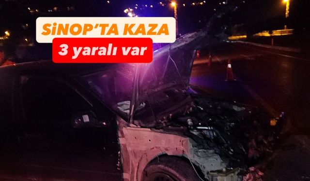 Sinop'ta iki otomobil çarpıştı, üç kişi yaralandı