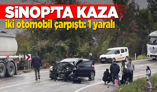 İki otomobil çarpıştı: 1 yaralı