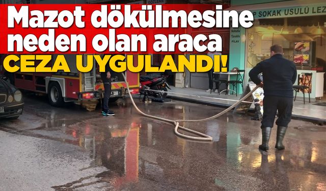 Sinop'ta mazot dökülen yollar tehlike oluşturdu