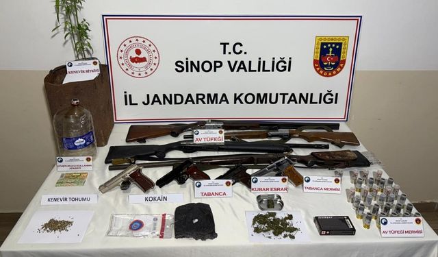Sinop’ta jandarma ekiplerinden narkotik operasyon