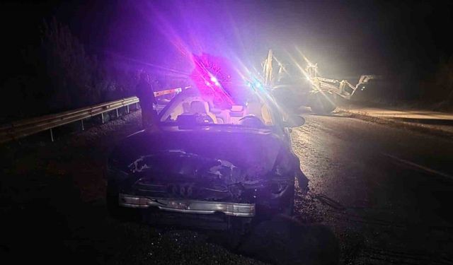 Makam aracı domuz sürüsüne çarptı: Başkan kazayı yara almadan atlattı