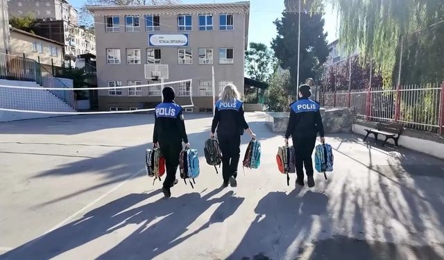 Toplum destekli polislerden öğrencilere eğitim seti desteği