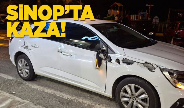 Sinop’ta otomobil atık toplama aracına çarptı