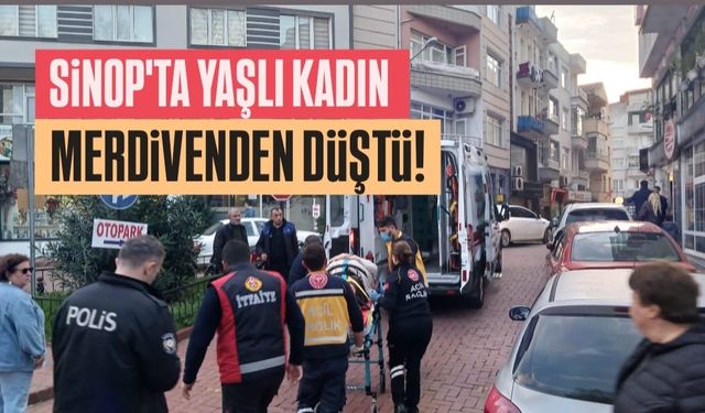 Merdivenden düşen yaşlı kadın yaralandı