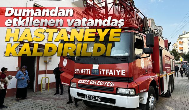 Ev yangınında bir kişi hastaneye kaldırıldı