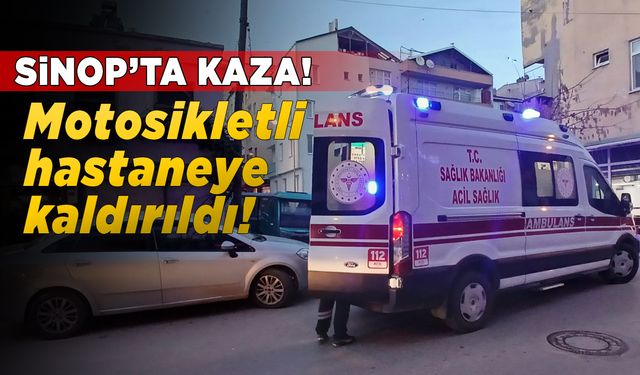 Sinop’ta ani manevra yapan motosiklet devrildi