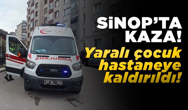 Devrilen motosikletteki küçük çocuk yaralandı