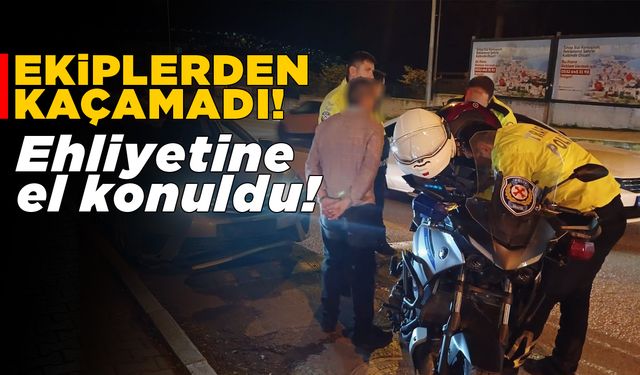 Alkollü motosikletlinin ehliyetine el konuldu