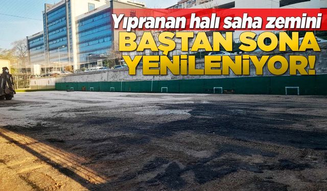 Sinop Atatürk Spor Salonu halı saha zemini yenileniyor