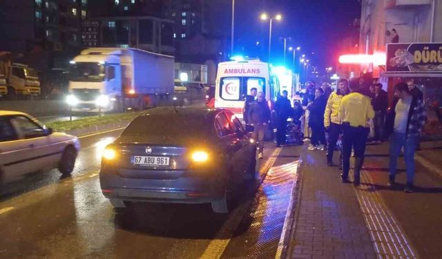 Devrilen motosikletteki 2 kişi yaralandı
