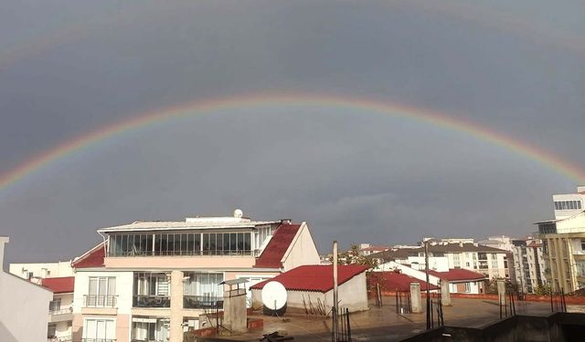 Sinop’ta yağmurun ardından gökkuşağı oluştu