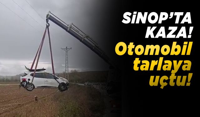 Sinop’ta kaza: Otomobil tarlaya uçtu