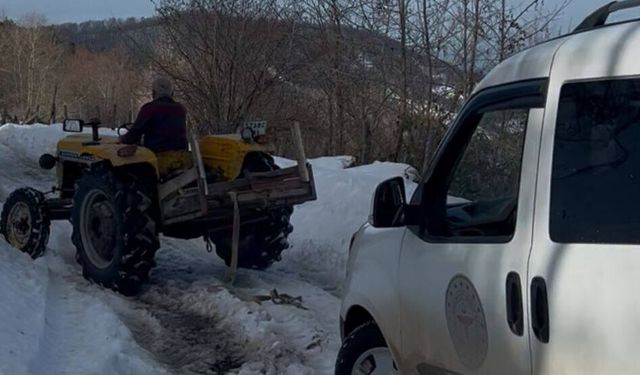 Evde Sağlık Hizmetleri ekibi zorlu kış şartlarında görevde