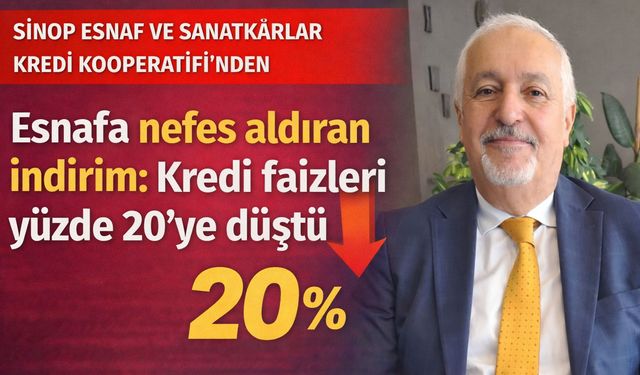 Sinop’ta esnaf kredilerinde faiz indirimi