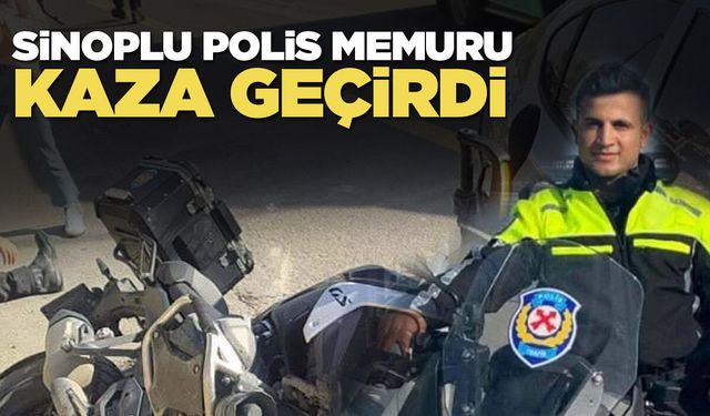 Sinoplu polis memuru kaza geçirdi
