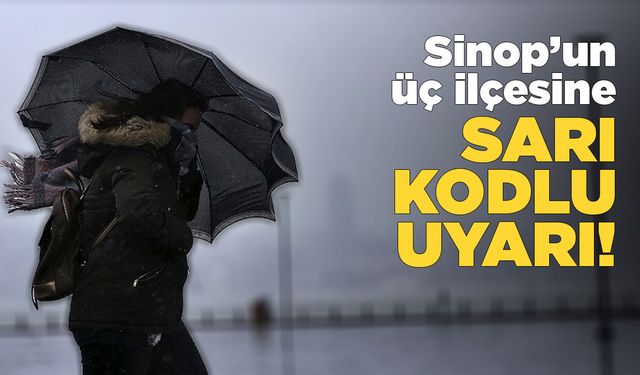 Sinop’un üç ilçesine sarı kodlu meteorolojik uyarı!