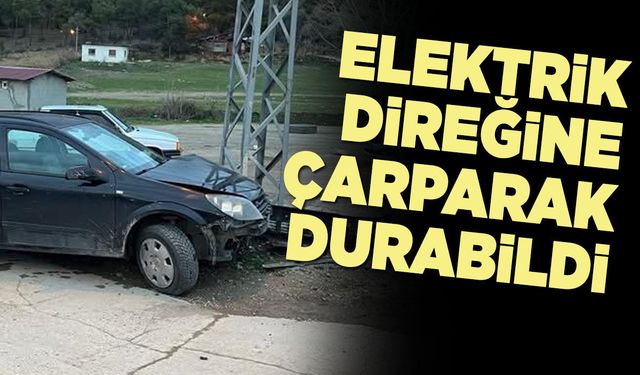 Otomobil elektrik direğine çarptı: 1 yaralı