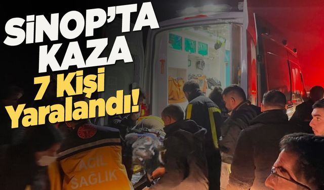 Takla atan araçtaki 7 kişi yaralandı