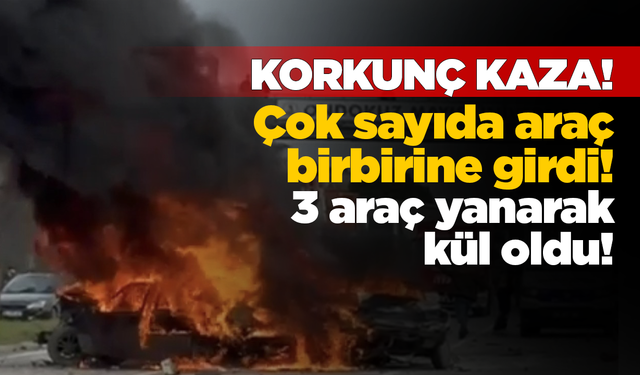 Komşuda zincirleme kaza: 5 araç birbirine girdi
