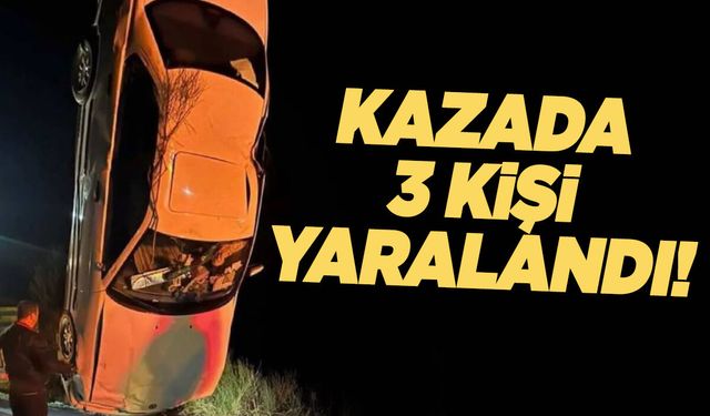 Otomobil şarampole devrildi: 3 kişi yaralandı