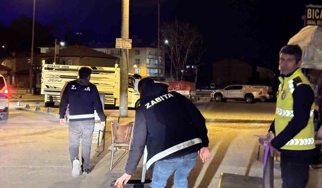 Çorum'da kaldırım işgaline karşı denetim