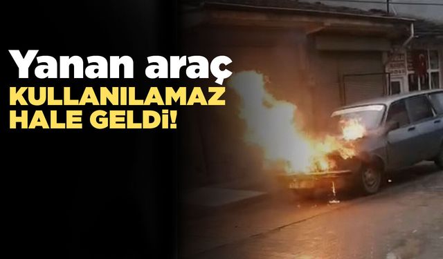Sinoplu vatandaşın aracı seyir halinde yandı